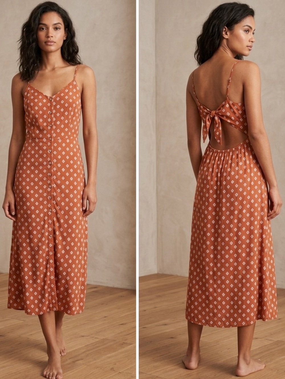 AEROPOSTALE geometric printed open back dress